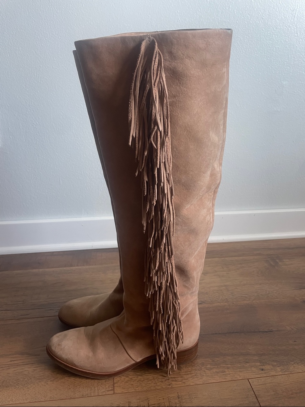 Sam Edelman Fringe Knee-High Boots Size 7.5‎
